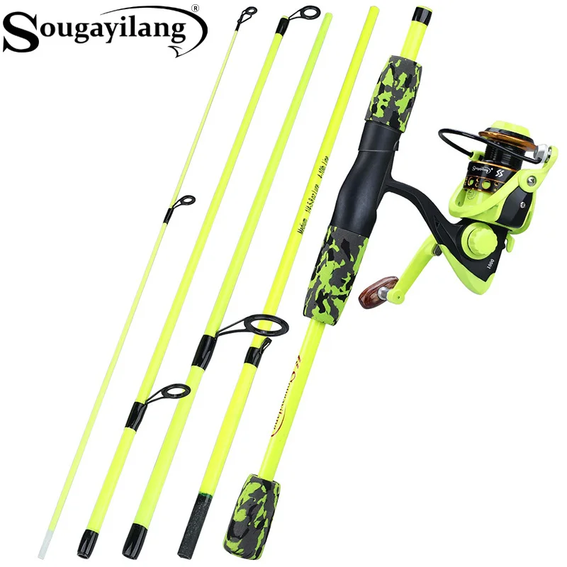 Fishing Rod Travel - Sougayilang Portable 5 Section Red/yellow Fishing
